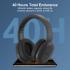 Nokia E1300 Bluetooth Headphones Over Ear, Bluetooth Wireless Headphones, 40H Playtime, HiFi Stereo Headphones Wireless with Microphone, aptX Low Latency, Soft Earpad, Compact Headphones for Phone/PC(Black)